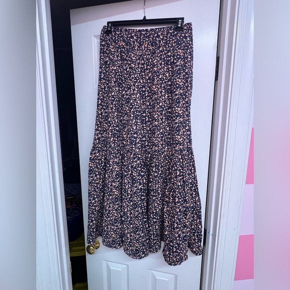 Mirth Bay Skirt In Bonfire Size S 100% Cotton tiered Maxi Floral Skirt - Picture 6 of 8